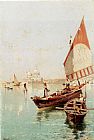 Sailboat In A Venetian Lagoon by Franz Richard Unterberger